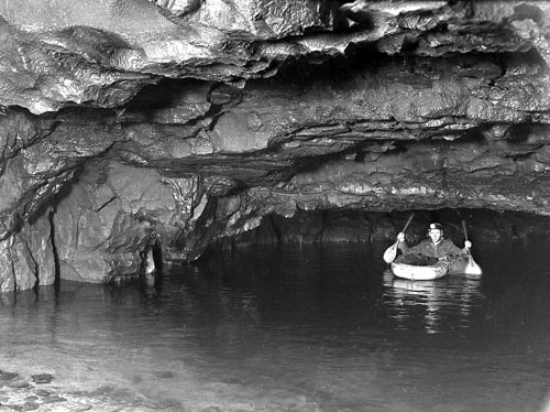 Rubber Dinghy in Dan yr Ogof Lake